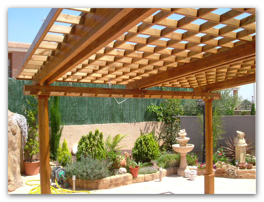 pergola  de madera aserada zaragoza