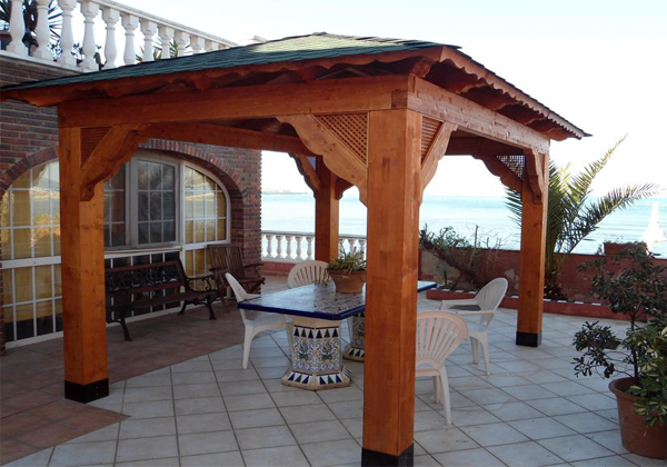 pergola de madera maciza barcelona